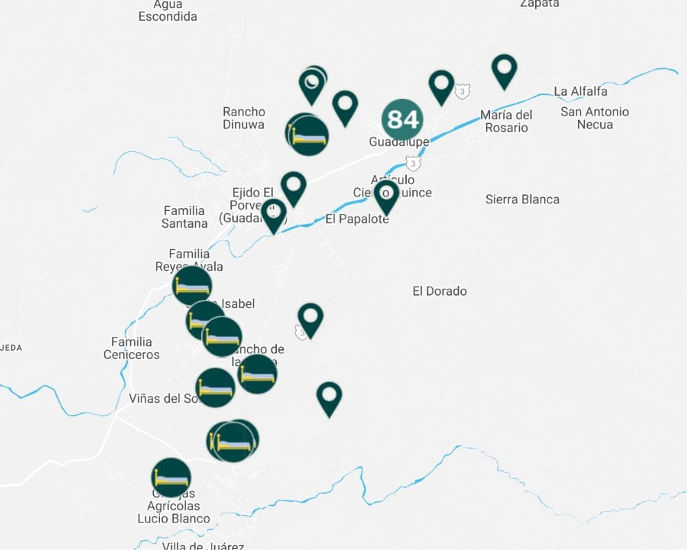 valle de guadalupe map