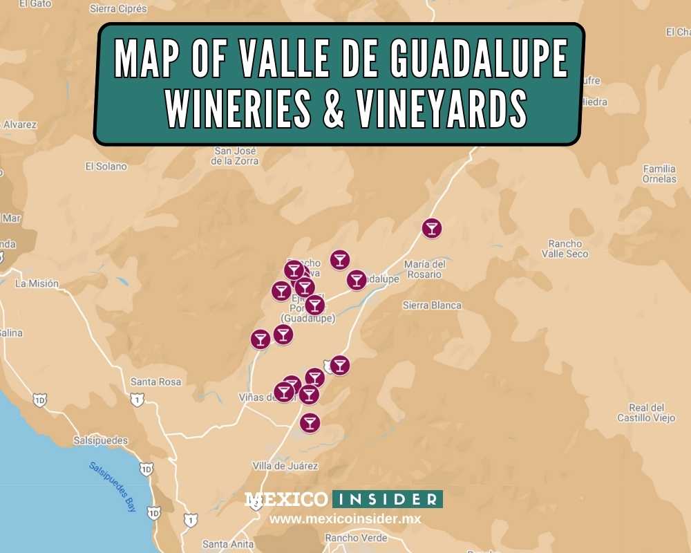 Valle de Guadalupe Wineries Map